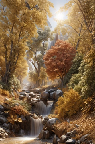 autumn background,autumn landscape,autumn idyll,fall landscape,autumn scenery,robert duncanson,autumn forest,landscape background,mountain stream,brook landscape,forest landscape,fantasy landscape,one autumn afternoon,autumn mountains,autumn day,light of autumn,golden autumn,the autumn,autumn morning,world digital painting