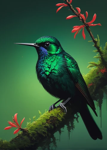 humming bird,green-tailed emerald,bird hummingbird,bird painting,humming birds,sunbird,ruby-throated hummingbird,hummingbird,flower and bird illustration,rofous hummingbird,annas hummingbird,hummingbirds,bee hummingbird,bird illustration,broadbill,humming-bird,ruby throated hummingbird,cuba-hummingbird,nature bird,humming bird pair,Conceptual Art,Fantasy,Fantasy 32