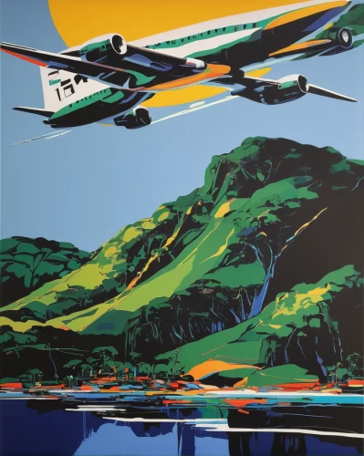 fokker f28 fellowship,travel poster,fokker f27 friendship,douglas dc-8,china southern airlines,douglas dc-6,boeing 707,pilatus pc-12,douglas dc-7,boeing 727,douglas dc-3,southwest airlines,air new zealand,douglas aircraft company,douglas c-54 skymaster,matruschka,douglas dc-4,air transport,travel trailer poster,douglas dc-2,Art,Artistic Painting,Artistic Painting 23