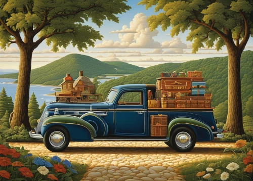 pickup-truck,ford truck,travel trailer poster,1935 chrysler imperial model c-2,pickup truck,morris minor,ford cargo,packard four hundred,pickup trucks,packard caribbean,volkswagen delivery,mail truck,vintage vehicle,delivery truck,logging truck,ford f-series,delivery trucks,antique car,vintage art,austin 1800,Conceptual Art,Daily,Daily 33