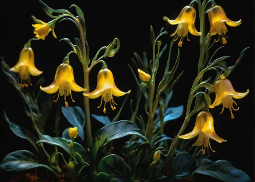 avalanche lily,yellow avalanche lily,tasmanian flax-lily,schopf-torch lily,lilium davidii,epidendrum nocturnum,pachystachys lutea,erythronium dens-canis,chloraea,lilium formosanum,angel trumpets,fritillaria imperialis,lilium candidum,torch lilies,cluster-lilies,tulipa sylvestris,bulbous flowers,flowers png,fritillaria aurora,yellow iris,Photography,Artistic Photography,Artistic Photography 02