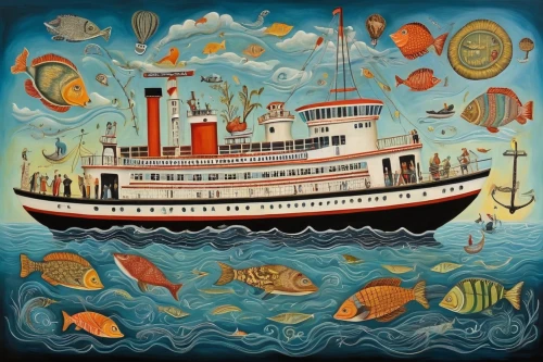 ocean liner,sea fantasy,ss rotterdam,troopship,queen mary 2,caravel,royal yacht,passenger ship,royal mail ship,lightship,reefer ship,naval trawler,paddle steamer,cd cover,star line art,fishing trawler,clyde steamer,seagoing vessel,windjammer,seafarer,Illustration,Realistic Fantasy,Realistic Fantasy 40