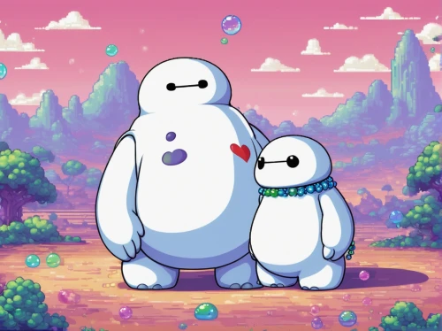 disney baymax,baymax,ice bear,polar bear children,icebear,ori-pei,casper,blobs,rimy,protect,game illustration,two friends,round kawaii animals,glob urs,children's background,polar bears,game art,cute cartoon image,hugs,kawaii animals,Unique,Pixel,Pixel 02