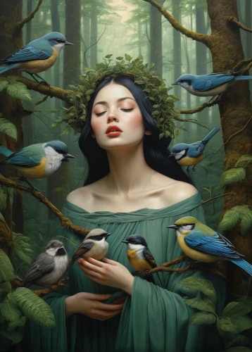 songbirds,blue birds and blossom,birds love,birds on branch,bird kingdom,blue bird,wild birds,the birds,birds on a branch,bird bird kingdom,feeding birds,feeding the birds,birds singing,flock of birds,ornithology,fantasy picture,little birds,birds,birds with heart,nature bird,Illustration,Realistic Fantasy,Realistic Fantasy 07