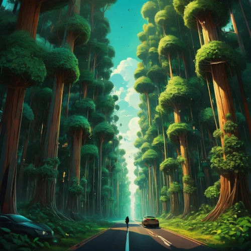 forest road,cartoon forest,green forest,the road,forest,forest of dreams,forests,road,coniferous forest,long road,forest landscape,roads,open road,cartoon video game background,mountain road,the forest,forest background,the forests,forest path,fir forest,Conceptual Art,Fantasy,Fantasy 21