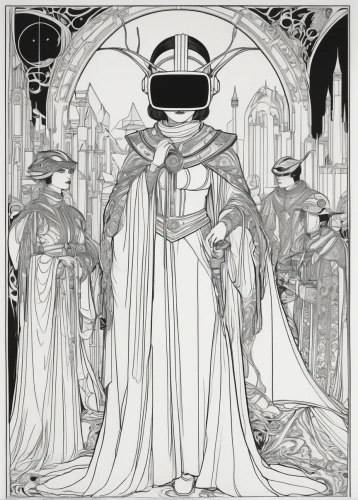 clergy,nuncio,archimandrite,alfons mucha,the abbot of olib,carthusian,pall-bearer,high priest,emperor,priest,benedictine,overtone empire,auxiliary bishop,metropolitan bishop,the ruler,mucha,monks,bishop,the order of cistercians,doctor doom,Illustration,Black and White,Black and White 24