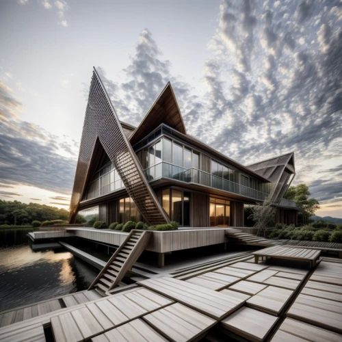 house by the water,dunes house,modern architecture,cube house,modern house,wooden house,timber house,cubic house,house with lake,cube stilt houses,futuristic architecture,boathouse,boat house,summer house,log home,danish house,architecture,beautiful home,glass facade,inverted cottage