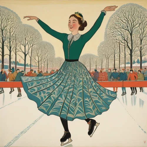 woman free skating,figure skater,ice skating,majorette (dancer),woman playing tennis,figure skating,ice dancing,folk-dance,ice rink,kate greenaway,woman playing,throwing leaves,christmas woman,folk dance,female runner,woman walking,woman pointing,vintage illustration,figure skate,lady pointing,Art,Artistic Painting,Artistic Painting 50