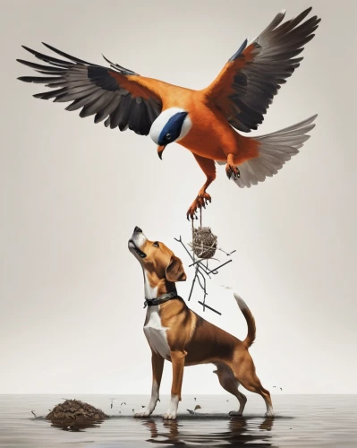 flying dogs,hunting dogs,hunting dog,beagle-harrier,bird bird-of-prey,flying dog,falconry,falconer,beagador,polish hunting dog,animal photography,carrier pigeon,treeing walker coonhound,dog illustration,conceptual photography,dog photography,passenger pigeon,whimsical animals,photo manipulation,redbone coonhound,Photography,Fashion Photography,Fashion Photography 26