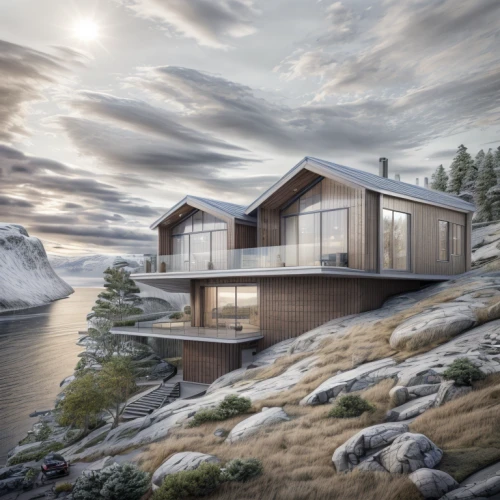 house by the water,dunes house,cubic house,floating huts,house with lake,timber house,modern architecture,luxury property,house in mountains,eco-construction,cube stilt houses,summer house,coastal protection,danish house,scandinavian style,modern house,norway coast,inverted cottage,holiday home,house in the mountains