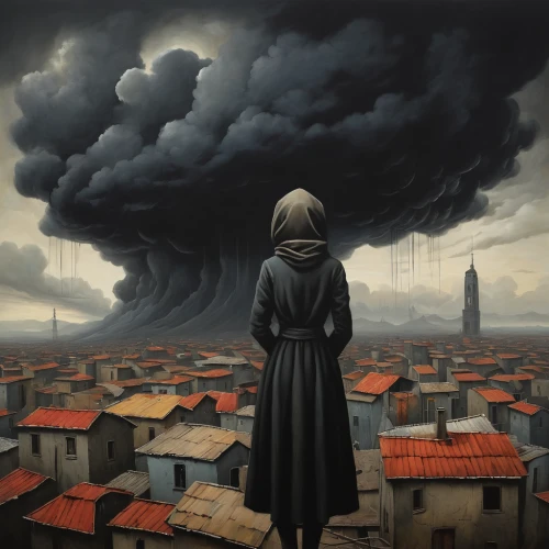 apocalypse,the pollution,apocalyptic,dark clouds,la violetta,pollution,storm,the end of the world,dark cloud,dystopian,the storm of the invasion,end of the world,tornado,catastrophe,destroyed city,sci fiction illustration,dystopia,city in flames,stalingrad,post-apocalyptic landscape,Art,Artistic Painting,Artistic Painting 29