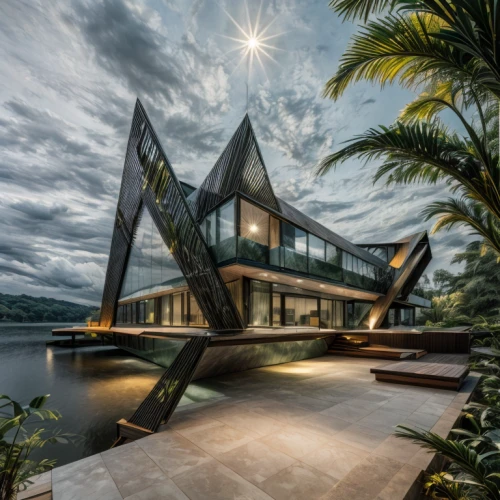 house by the water,cube stilt houses,futuristic architecture,modern architecture,cubic house,cube house,modern house,tropical house,mirror house,house with lake,luxury property,dunes house,luxury home,contemporary,beautiful home,glass pyramid,holiday villa,structural glass,costa rica,glass facade