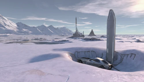 ice planet,stargate,northrend,obelisk,thermokarst,futuristic landscape,imperial shores,moon base alpha-1,infinite snow,arctic,ice boat,waypoint,terraforming,borealis,sundial,ice hotel,skyrim,south pole,tundra,snowfield,Conceptual Art,Daily,Daily 35