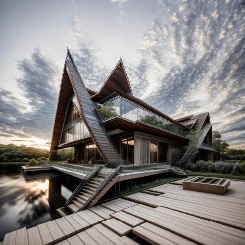 asian architecture,japanese architecture,house by the water,futuristic architecture,modern architecture,wooden house,cube stilt houses,dunes house,boathouse,stilt house,timber house,house with lake,wooden construction,chinese architecture,archidaily,roof landscape,floating huts,architecture,cube house,modern house