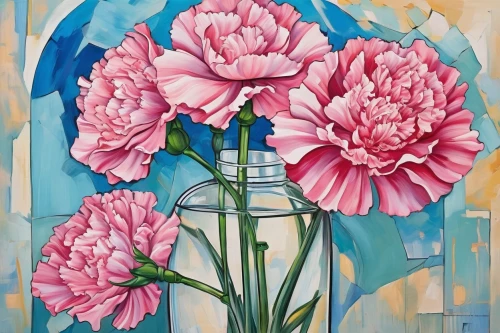 pink carnations,peonies,peony frame,peony bouquet,dahlias,spring carnations,flower painting,tulips,two tulips,pink peony,pink dahlias,pink tulips,peony,sea carnations,peony pink,tulip bouquet,carnations,pink carnation,bouquet of carnations,tulip flowers,Conceptual Art,Oil color,Oil Color 24