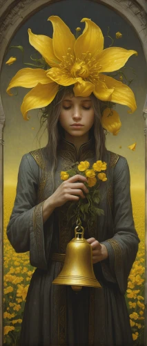 yellow bell,sunflowers in vase,golden flowers,yellow petals,gold yellow rose,golden candlestick,yellow bells,gold flower,golden pot,yellow rose,yellow rose background,golden crown,yellow petal,yellow bell flower,yellow garden,yellow flower,mary-gold,sun flowers,gold chalice,gold bells,Illustration,Realistic Fantasy,Realistic Fantasy 44
