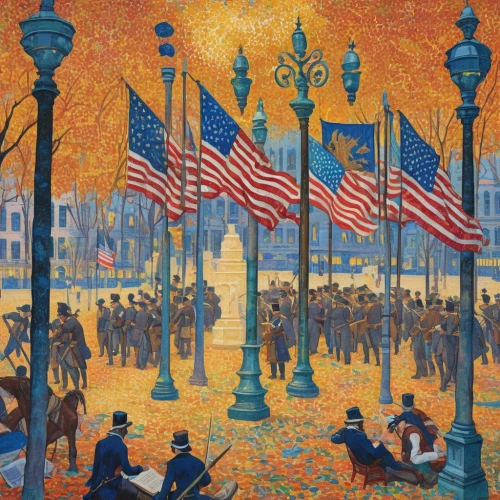 post impressionism,vincent van gough,flags and pennants,flag day (usa),lafayette park,regatta,murals,1905,purple pageantry winds,veterans day,lafayette square,1906,parade,post impressionist,orchestra division,liberty cotton,champ de mars,veteran's day,gas lamp,americana,Conceptual Art,Daily,Daily 31