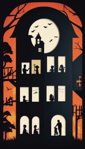 halloween silhouettes,house silhouette,houses silhouette,halloween background,halloween poster,silhouette art,halloween scene,map silhouette,the haunted house,halloween illustration,sewing silhouettes,halloween icons,houses clipart,halloween wallpaper,halloween ghosts,haunted house,halloween paper,retro halloween,halloween vector character,halloween frame,Unique,Paper Cuts,Paper Cuts 05