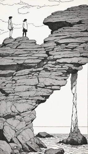 split rock,sea stack,rock stacking,rock balancing,cool woodblock images,limestone cliff,rock formation,geological,geological phenomenon,outcrop,cliffs,chasm,cliff,geology,rock erosion,cliff face,rock fishing,cliff top,the cliffs,rock formations,Illustration,Black and White,Black and White 24