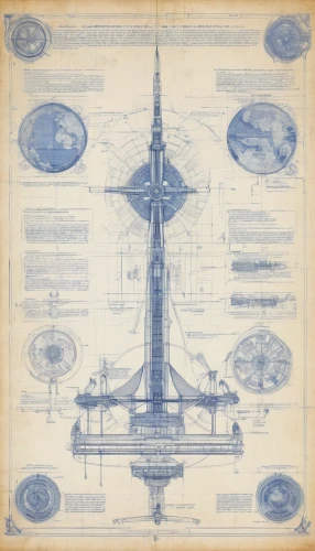 blueprint,pioneer 10,blueprints,airships,lithograph,spacecraft,placemat,space ships,cross sections,planisphere,airship,planetary system,sheet drawing,orrery,science fiction,science-fiction,klaus rinke's time field,copernican world system,atomic age,spaceships,Unique,Design,Blueprint