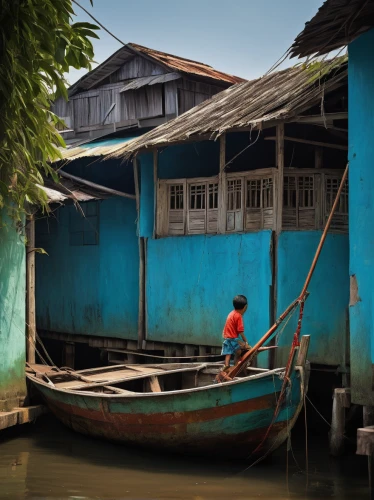 fishing village,hoian,taxi boat,stilt houses,floating huts,hoi an,hanoi,teal blue asia,stilt house,southeast asia,ha noi,stone town,boat yard,vietnam,boat landscape,fishing boats,mekong,fishing vessel,fishing boat,binalot,Conceptual Art,Graffiti Art,Graffiti Art 04