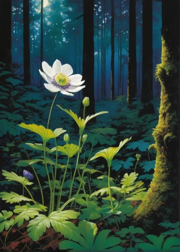 wood anemone,forest anemone,anemone nemorosa,tree anemone,cherokee rose,japanese anemone,genus anemone,forest flower,bush anemone,summer anemone,wood anemones,anemone japonica,anemone virginiana,fall anemone,anemone narcissiflora,autumn anemone,lilly of the valley,japanese anemones,flower painting,lilies of the valley,Illustration,Realistic Fantasy,Realistic Fantasy 06