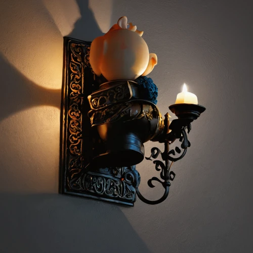 wall lamp,wall light,candle wick,oil lamp,burning candle,miracle lamp,tealight,wall decor,blue lamp,candlelights,sconce,retro kerosene lamp,candlelight,wall decoration,black candle,bedside lamp,candle,tea light,lighted candle,tea light holder,Conceptual Art,Fantasy,Fantasy 14