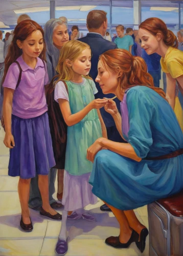 church painting,blessing of children,oil painting on canvas,oil on canvas,children girls,little girls,dental hygienist,contemporary witnesses,children,school children,pediatrics,oil painting,the girl's face,saint joseph,infant baptism,jesus child,girl praying,little angels,angel moroni,holy communion,Illustration,Realistic Fantasy,Realistic Fantasy 30