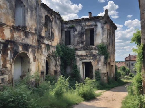 oradour sur glane,dilapidated building,abandoned place,abandoned places,dilapidated,luxury decay,oradour-sur-glane,lost place,lost places,abandoned building,cuba background,old buildings,stone town,lostplace,abandoned,abandoned house,ruins,ruin,old havana,old home,Illustration,Paper based,Paper Based 11