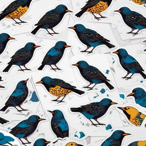 bird pattern,seamless pattern,flock of birds,seamless pattern repeat,vector pattern,twitter pattern,bird robins,group of birds,bird illustration,a flock of pigeons,birds on a branch,background pattern,retro pattern,blackbirds,memphis pattern,wild birds,birds,finches,birds on branch,teal digital background,Unique,Design,Sticker