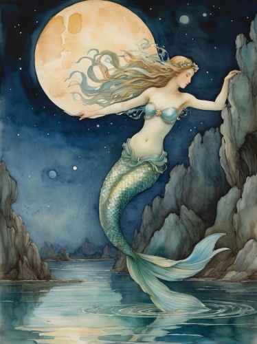 believe in mermaids,watercolor mermaid,mermaid background,the zodiac sign pisces,merfolk,mermaids,let's be mermaids,the sea maid,mermaid,pisces,siren,green mermaid scale,gold foil mermaid,rusalka,water nymph,moonbeam,mermaid scale,constellation swan,horoscope pisces,celestial body,Art,Classical Oil Painting,Classical Oil Painting 34