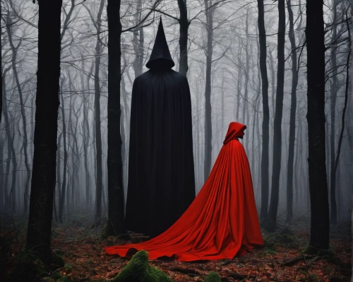 red riding hood,red cape,little red riding hood,red coat,man in red dress,red gown,dance of death,hooded man,cloak,grimm reaper,lady in red,the witch,dracula,grim reaper,gothic portrait,dark art,pall-bearer,hooded,imperial coat,sleepwalker,Photography,Black and white photography,Black and White Photography 09