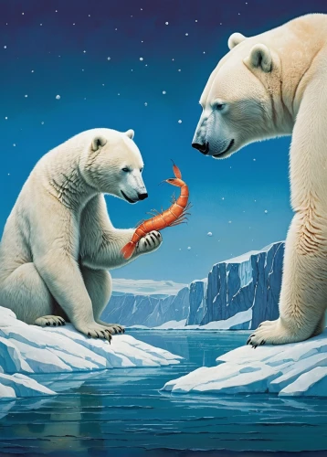 polar bears,ice popsicle,icy snack,ice pop,feeding,red popsicle,polar bear children,ice bears,popsicle,icepop,popsicles,frozen food,north pole,bear kamchatka,global warming,polar bear,whimsical animals,ice dancing,appetite,cold cut,Conceptual Art,Sci-Fi,Sci-Fi 17