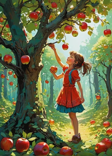 girl picking apples,picking apple,red apples,apple tree,apple harvest,apple orchard,apple trees,red apple,apples,apple picking,orchard,apple world,woman eating apple,apple mountain,apple pair,children's fairy tale,frutti di bosco,eating apple,children's background,little red riding hood,Conceptual Art,Fantasy,Fantasy 08