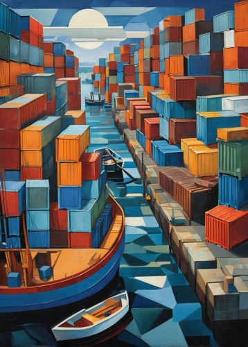 container port,boat landscape,ship traffic jams,david bates,container vessel,shipping industry,container terminal,harbour,harbor,fishing boats,boats in the port,arnold maersk,zeebrugge,regatta,cargo port,seaport,container cranes,boats,container ship,boat harbor,Art,Artistic Painting,Artistic Painting 45