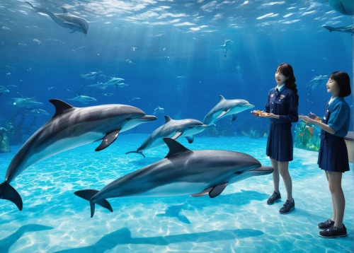 trainer with dolphin,dolphinarium,girl with a dolphin,dolphin show,wholphin,bottlenose dolphins,dolphins in water,oceanic dolphins,bottlenose dolphin,dolphin school,acquarium,dolphin background,dolphins,dolphin swimming,aquariums,common bottlenose dolphin,dolphin,two dolphins,underwater world,dolphin rider,Illustration,Japanese style,Japanese Style 09