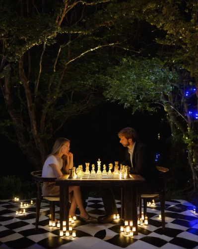 chess game,chessboards,play chess,chessboard,chess,chess men,chess board,english draughts,chess player,vertical chess,chess pieces,chess cube,chess icons,chess boxing,games of light,throughout the game of love,romantic scene,romantic night,landscape lighting,outdoor table,Photography,Documentary Photography,Documentary Photography 31