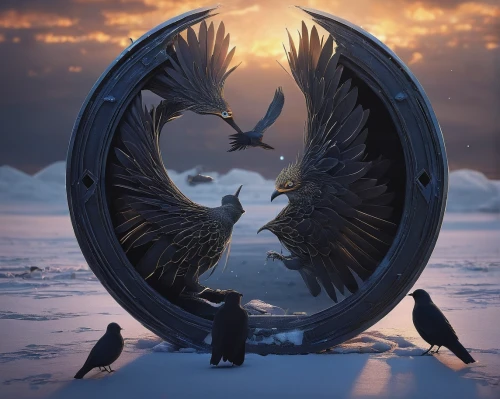 stargate,harp of falcon eastern,raven sculpture,garuda,mongolian eagle,winged heart,fantasy picture,gryphon,wind rose,bird wings,sun dial,king of the ravens,pegasus,steel sculpture,argus,mourning swan,arctic birds,winged,norse,viking ship,Photography,Documentary Photography,Documentary Photography 22