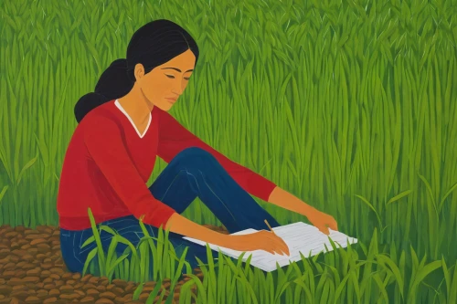 rice cultivation,girl studying,nepali npr,field cultivation,learn to write,girl drawing,ricefield,barley cultivation,the rice field,the girl studies press,rice fields,writing-book,rice field,suitcase in field,ayurveda,field trial,rice paddies,book illustration,paddy harvest,work in the garden,Conceptual Art,Oil color,Oil Color 13