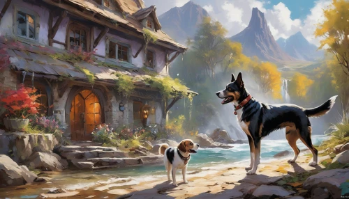 companion dog,shepherd dog,dog hiking,german shepards,boy and dog,german shepherd,dog illustration,black shepherd,bohemian shepherd,scent hound,gsd,king shepherd,tyrolean hound,shiloh shepherd dog,fantasy picture,shepherd,autumn idyll,german shepherd dog,home landscape,old german shepherd dog,Conceptual Art,Oil color,Oil Color 09