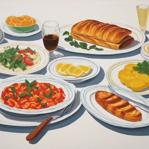 eastern european food,sausage plate,danish breakfast plate,hungarian food,bread spread,tableware,breakfast plate,french food,czech cuisine,russian food,italian cuisine,sicilian cuisine,slovakian cuisine,viennese cuisine,spanish cuisine,portuguese food,grilled food sketches,dinnerware set,food icons,mediterranean diet,Conceptual Art,Oil color,Oil Color 13