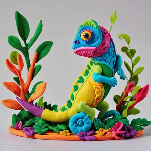 jazz frog garden ornament,rubber dinosaur,wonder gecko,frog figure,alligator sculpture,plastic arts,chinese water dragon,meller's chameleon,plasticine,whimsical animals,dragon lizard,3d figure,tropical bird climber,plastic toy,children's toys,clay animation,spring salamander,children toys,dino,animal figure,Unique,3D,Clay