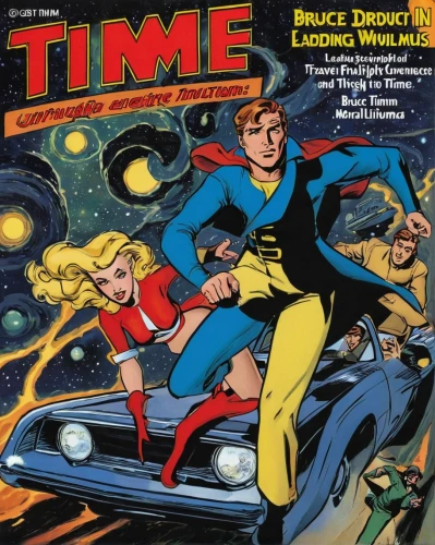 atomic age,space travel,magazine cover,time machine,space voyage,time traveler,time travel,cover,science-fiction,lost in space,space tourism,space walk,comic book bubble,emperor of space,time pointing,science fiction,primeval times,star time,comic bubble,space probe,Illustration,American Style,American Style 05