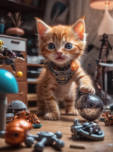 baby playing with toys,ginger kitten,watchmaker,cat warrior,cats playing,cute cat,cat's cafe,vintage cat,kitten,vintage toys,miniatures,vintage cats,cat lovers,miniature,cat image,cat and mouse,kittens,cat toy,kit,toy photos,Conceptual Art,Sci-Fi,Sci-Fi 13