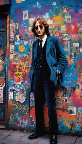 john-lennon-wall,john lennon wall,john lennon,1971,1973,albert einstein,george,1967,60s,70s,walt,ford prefect,shoreditch,mick,70's icon,dali,cream,dizzy,frock coat,keith-albee theatre,Illustration,Paper based,Paper Based 23