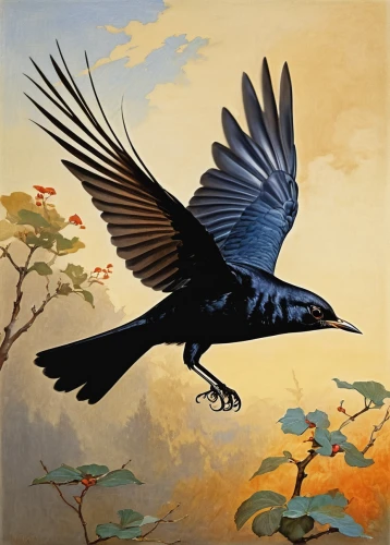 corvidae,black macaws sari,new caledonian crow,brewer's blackbird,american crow,carrion crow,fish crow,magpie,corvus corax,black crow,black raven,crows bird,black bird,raven bird,great-tailed grackle,black billed magpie,grackle,greater antillean grackle,crow-like bird,jackdaw,Art,Classical Oil Painting,Classical Oil Painting 42