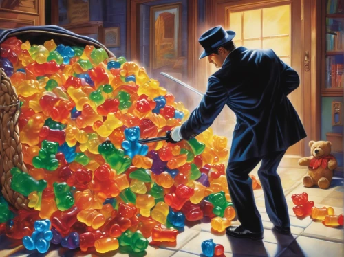 gummybears,gummies,gummy bears,candy crush,colomba di pasqua,candy store,frutti di bosco,ball pit,candies,jigsaw puzzle,gummi candy,candy cauldron,confetti,quarantine bubble,meeple,il giglio,the collector,candy shop,risk joy,plastic arts,Conceptual Art,Fantasy,Fantasy 20