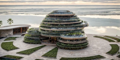 eco hotel,house of the sea,chinese architecture,artificial island,stone pagoda,futuristic architecture,asian architecture,eco-construction,da nang,environmental art,benin,cube stilt houses,islet,rwanda,vietnam,tropical house,the observation deck,solar cell base,hahnenfu greenhouse,stilt house,Architecture,Commercial Building,Modern,Organic Modernism 2