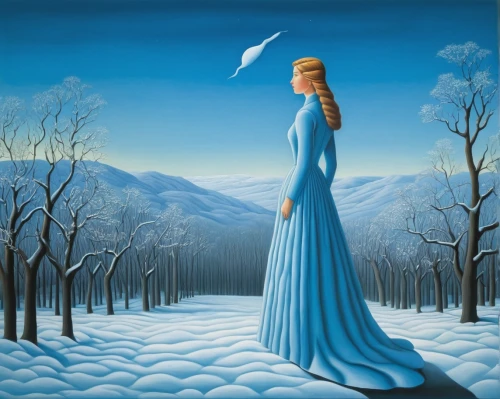 the snow queen,suit of the snow maiden,snow scene,girl with tree,eternal snow,winter dream,ice queen,winter landscape,white rose snow queen,winter background,winterblueher,snow landscape,fantasy picture,blue mountain,blue snowflake,snowdrift,snow fields,glory of the snow,surrealism,heather winter,Art,Artistic Painting,Artistic Painting 06