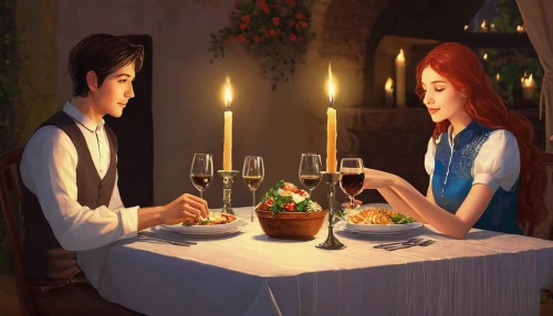romantic dinner,romantic scene,romantic night,dinner for two,romantic meeting,fine dining restaurant,candle light dinner,date,romantic,young couple,honeymoon,korean royal court cuisine,online date,date night,kimjongilia,romantic portrait,a fairy tale,dinner party,dining,courtship,Illustration,Abstract Fantasy,Abstract Fantasy 07